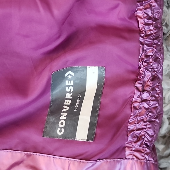 Converse Metallic Pink-Purple Nylon Girls Zip Puffer (12-13 yrs) L ,Pre-owned - Picture 5 of 10
